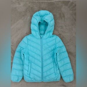 Aqua Puffer Jacket with hood like new